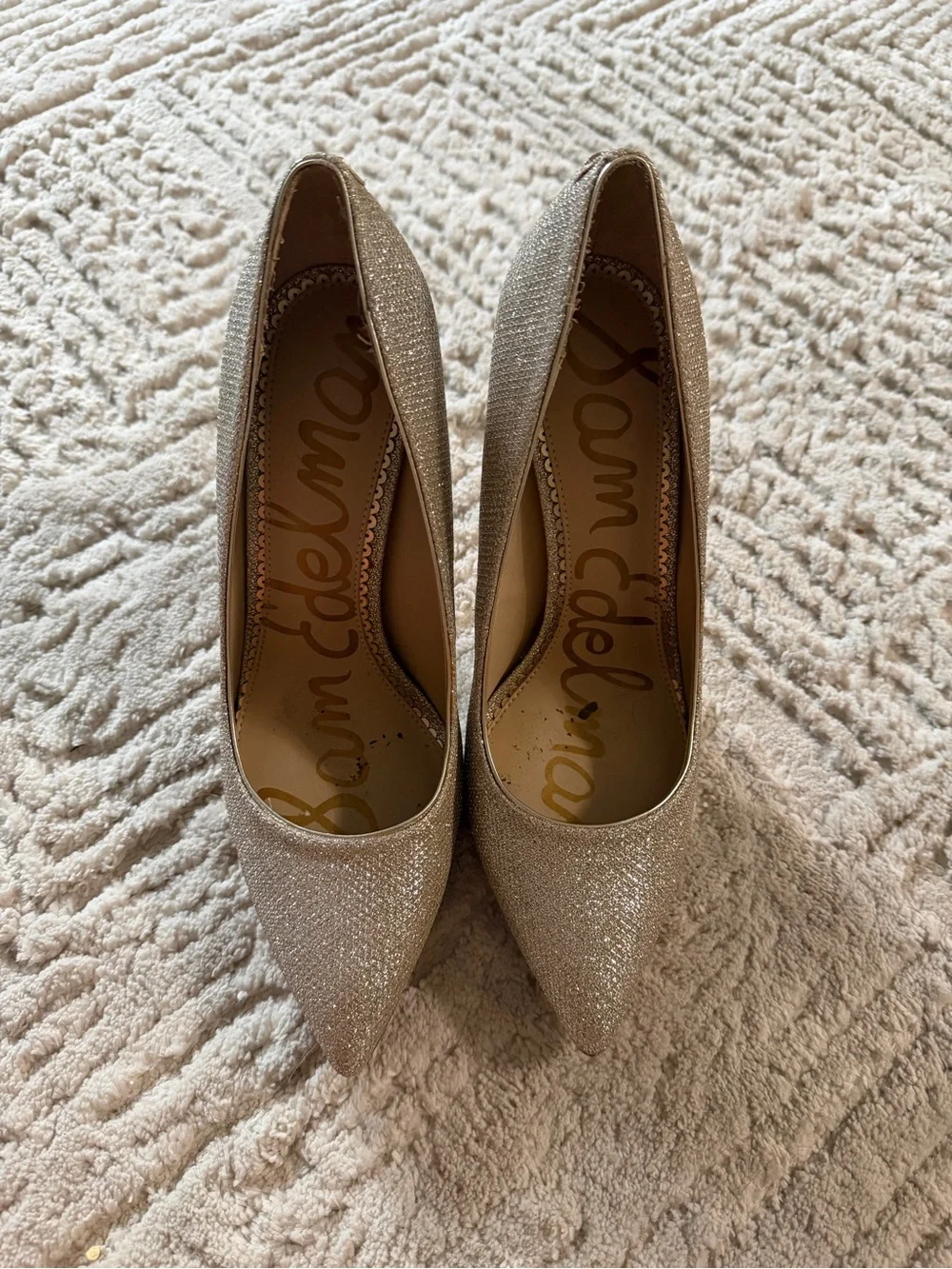 Sam Edelman Sparkling Champagne Pointed Toe Stilettos